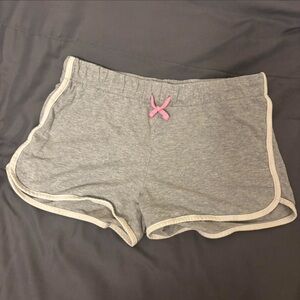 Old Navy Gray Athletic Lounge Shorts with Pink Bow